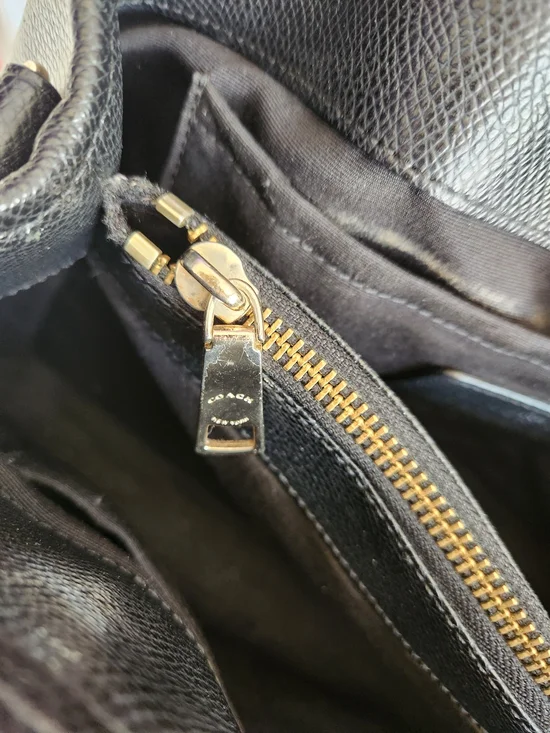 Coach Margot Satchel Bag Dual Tone Hardware Black Leather 12x9x5 - Picture 10 of 10